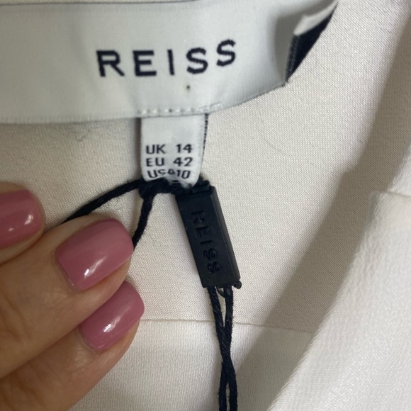 NWT Reiss Elsa Long Sleeve Wide Leg Jumpsuit White size 10 Bridal Wedding - Picture 9 of 12